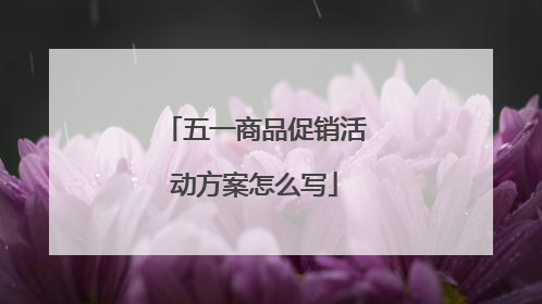 五一商品促销活动方案怎么写