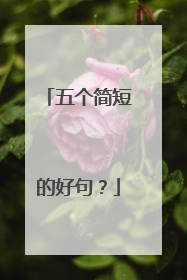 五个简短的好句?