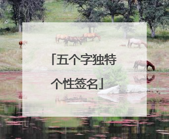 五个字独特个性签名