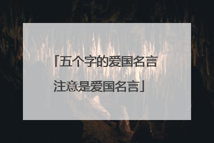 五个字的爱国名言注意是爱国名言