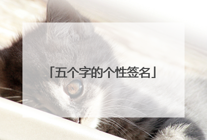 五个字的个性签名
