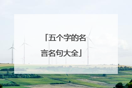 五个字的名言名句大全
