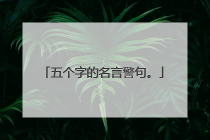 五个字的名言警句。