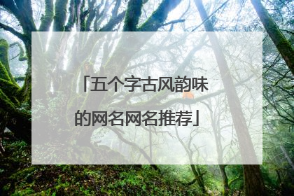 五个字古风韵味的网名网名推荐