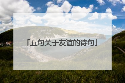 五句关于友谊的诗句