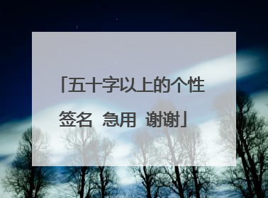 五十字以上的个性签名 急用 谢谢