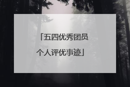五四优秀团员个人评优事迹
