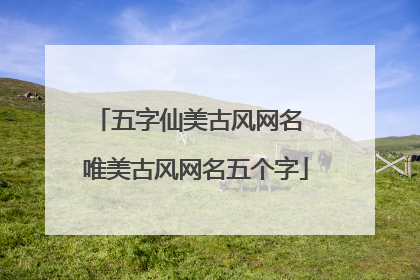 五字仙美古风网名 唯美古风网名五个字