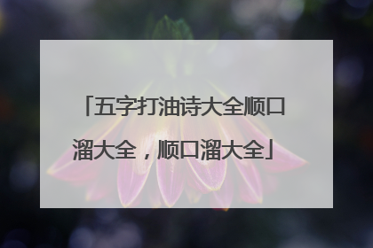 五字打油诗大全顺口溜大全，顺口溜大全