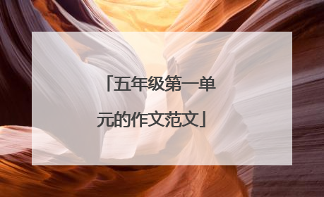 五年级第一单元的作文范文