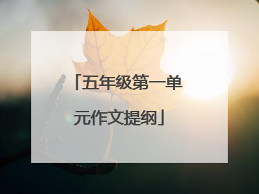 五年级第一单元作文提纲