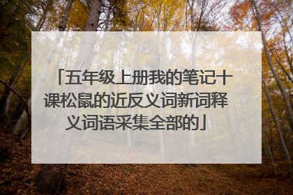 五年级上册我的笔记十课松鼠的近反义词新词释义词语采集全部的