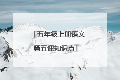 五年级上册语文第五课知识点