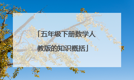 五年级下册数学人教版的知识概括