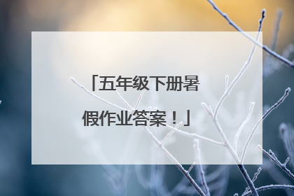 五年级下册暑假作业答案！