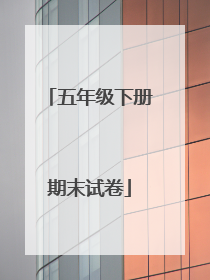 五年级下册期末试卷