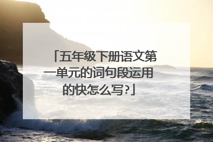 五年级下册语文第一单元的词句段运用的快怎么写?