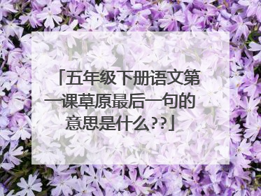 五年级下册语文第一课草原最后一句的意思是什么??