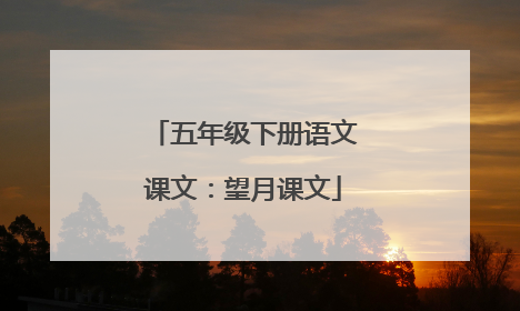 五年级下册语文课文:望月课文