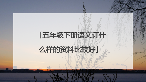 五年级下册语文订什么样的资料比较好