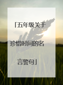 五年级关于珍惜时间的名言警句