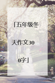 五年级冬天作文300字