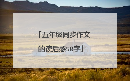 五年级同步作文的读后感50字