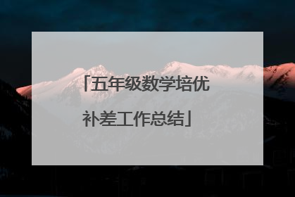 五年级数学培优补差工作总结
