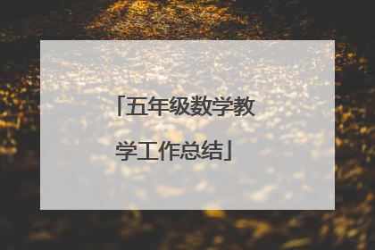 五年级数学教学工作总结