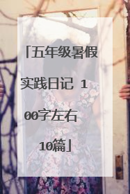 五年级暑假实践日记 100字左右 10篇