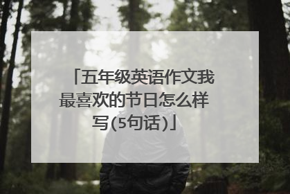 五年级英语作文我最喜欢的节日怎么样写(5句话)
