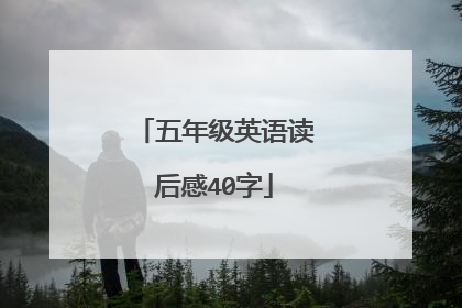 五年级英语读后感40字