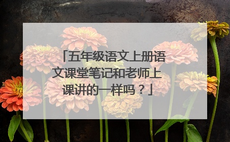 五年级语文上册语文课堂笔记和老师上课讲的一样吗？