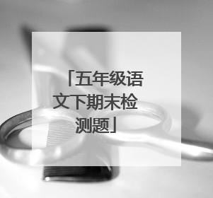 五年级语文下期末检测题
