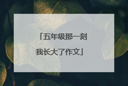 五年级那一刻我长大了作文