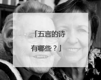 五言的诗有哪些？