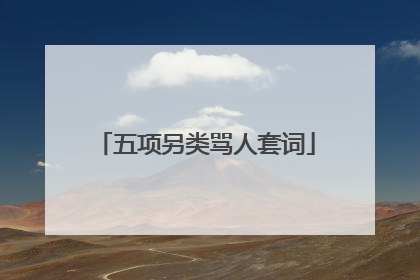 五项另类骂人套词