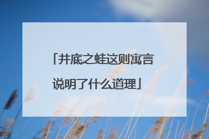 井底之蛙这则寓言说明了什么道理