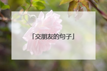 交朋友的句子