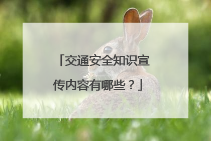 交通安全知识宣传内容有哪些？