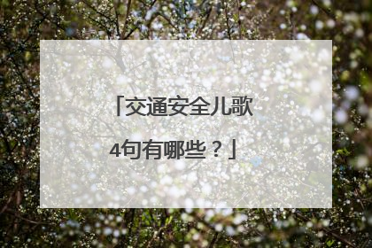 交通安全儿歌4句有哪些？