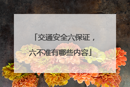 交通安全六保证，六不准有哪些内容