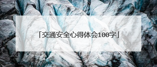 交通安全心得体会100字