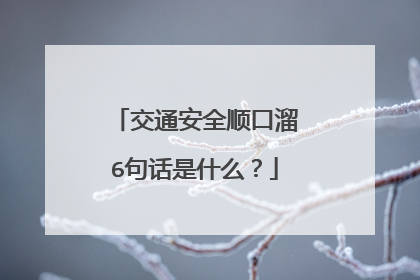 交通安全顺口溜6句话是什么？