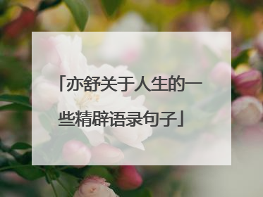 亦舒关于人生的一些精辟语录句子