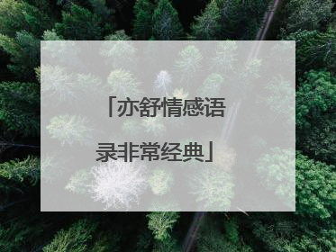 亦舒情感语录非常经典