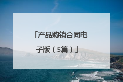 产品购销合同电子版(5篇)