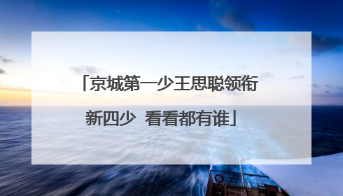 京城第一少王思聪领衔新四少 看看都有谁