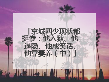 京城四少现状都挺惨:他入狱、他退隐、他成笑话、他靠妻养(中)