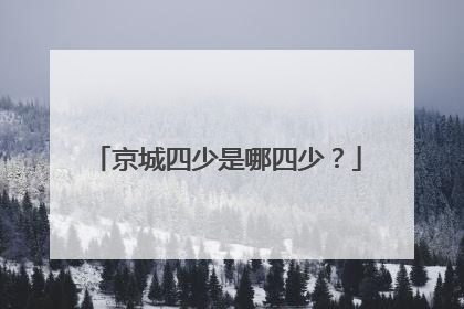 京城四少是哪四少?